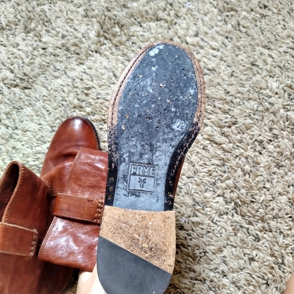 Frye Anna Shortie Leather Pull On Ankle Boots Brown Sz 6,5 - Picture 5 of 6